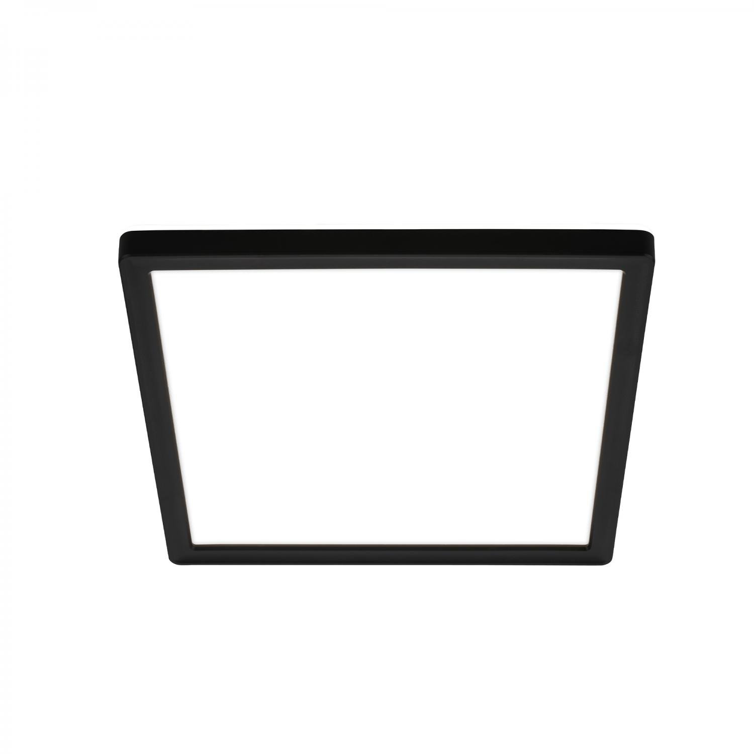 BRILO 7516415 Tava LED stropní svítidlo, ploché, přímé a nepřímé osvětlení, 1900 lm, 16 W, černá, 24x24 cm - BRILO