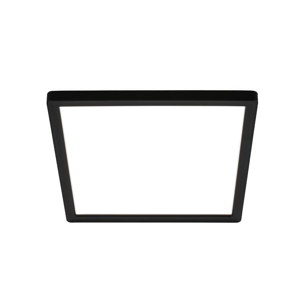 BRILO 7516415 Tava LED stropní svítidlo, ploché, přímé a nepřímé osvětlení, 1900 lm, 16 W, černá, 24x24 cm - BRILO