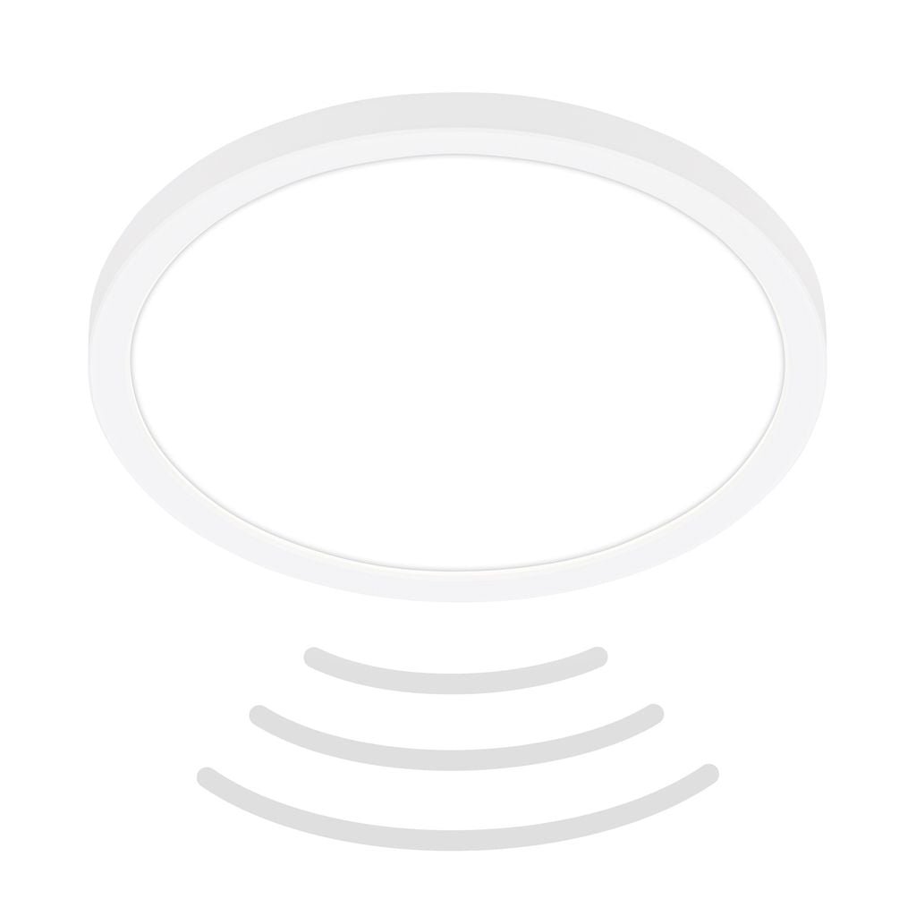 BRILO 7524416 Move LED stropní svítidlo IP44, přímé a nepřímé osvětlení, pohybové čidlo, kruhové 24 cm, bílé - BRILO