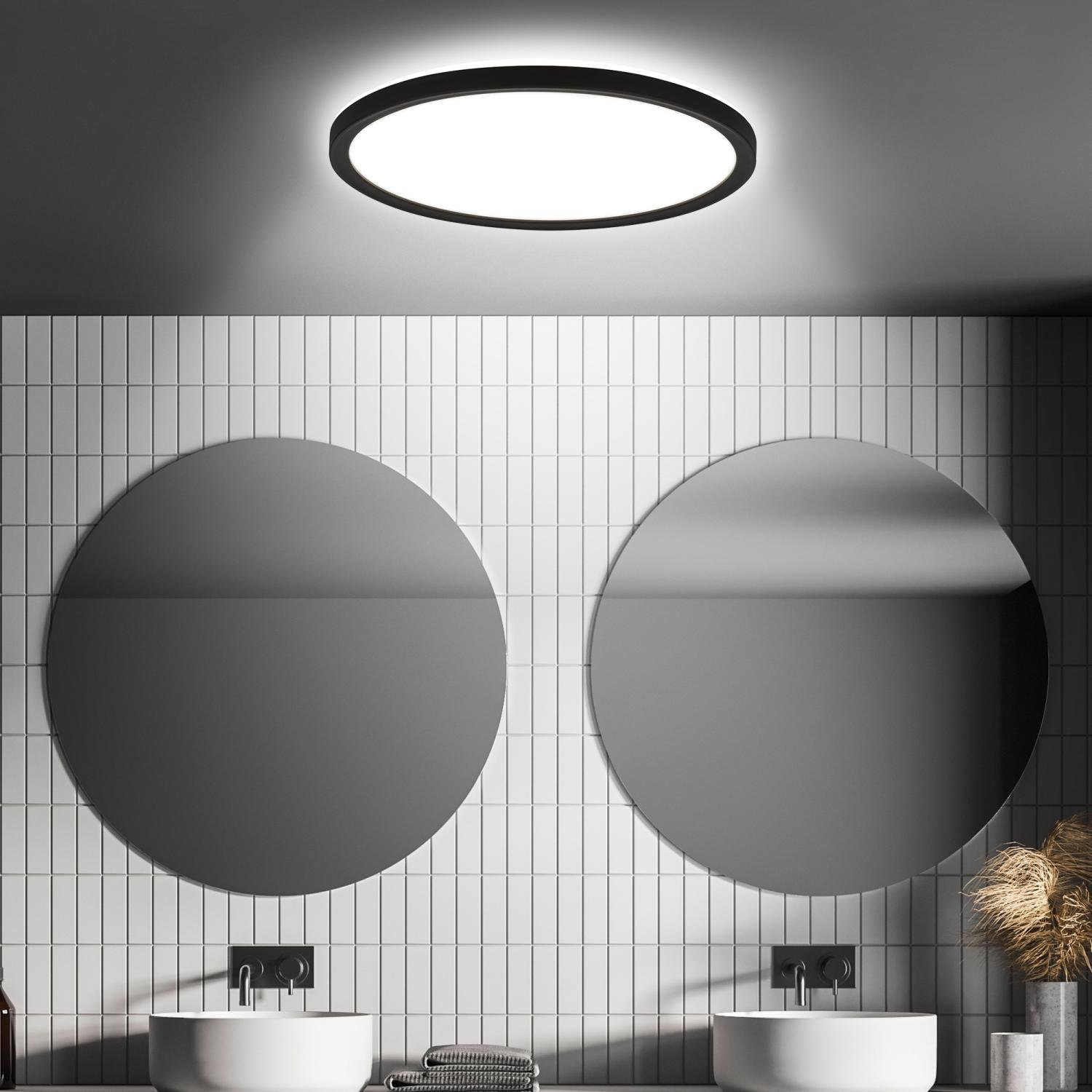 BRILO 7525415 Move LED stropní svítidlo IP44, přímé a nepřímé osvětlení, pohybové čidlo, černá - BRILO (obrázek 5)