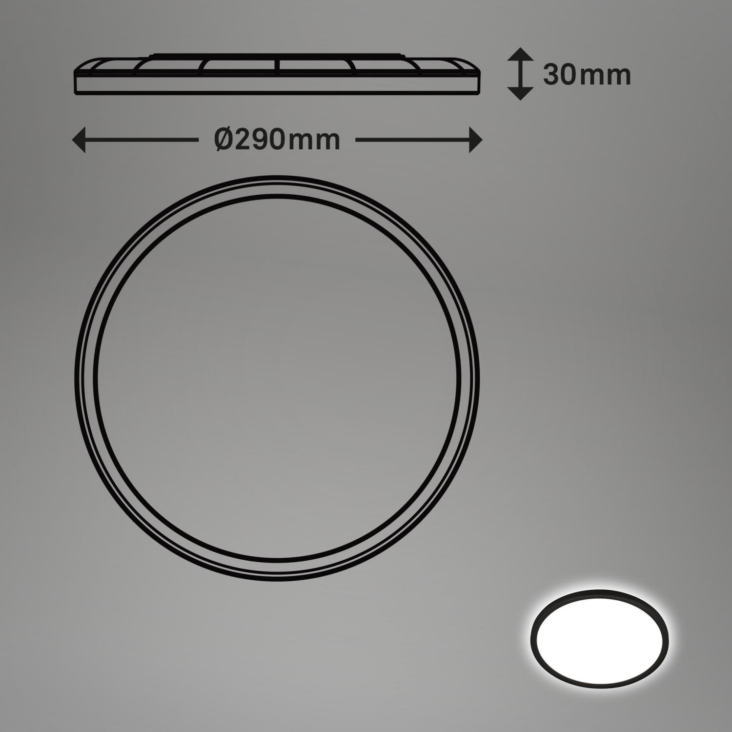BRILO 7525415 Move LED stropní svítidlo IP44, přímé a nepřímé osvětlení, pohybové čidlo, černá - BRILO (obrázek 7)