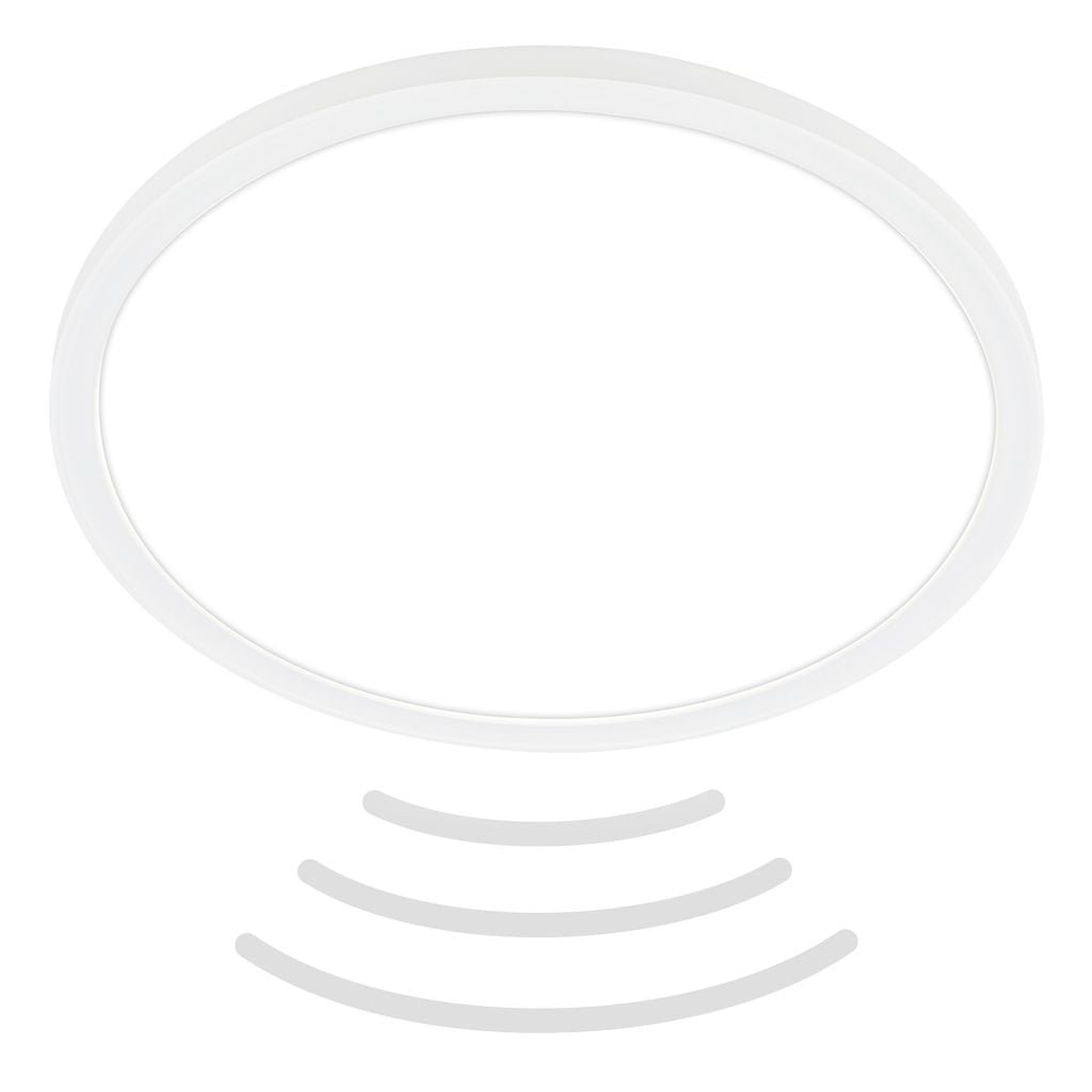 BRILO 7525416 Move LED stropní svítidlo IP44, přímé a nepřímé osvětlení, pohybové čidlo, kruhové 29 cm, bílé - BRILO