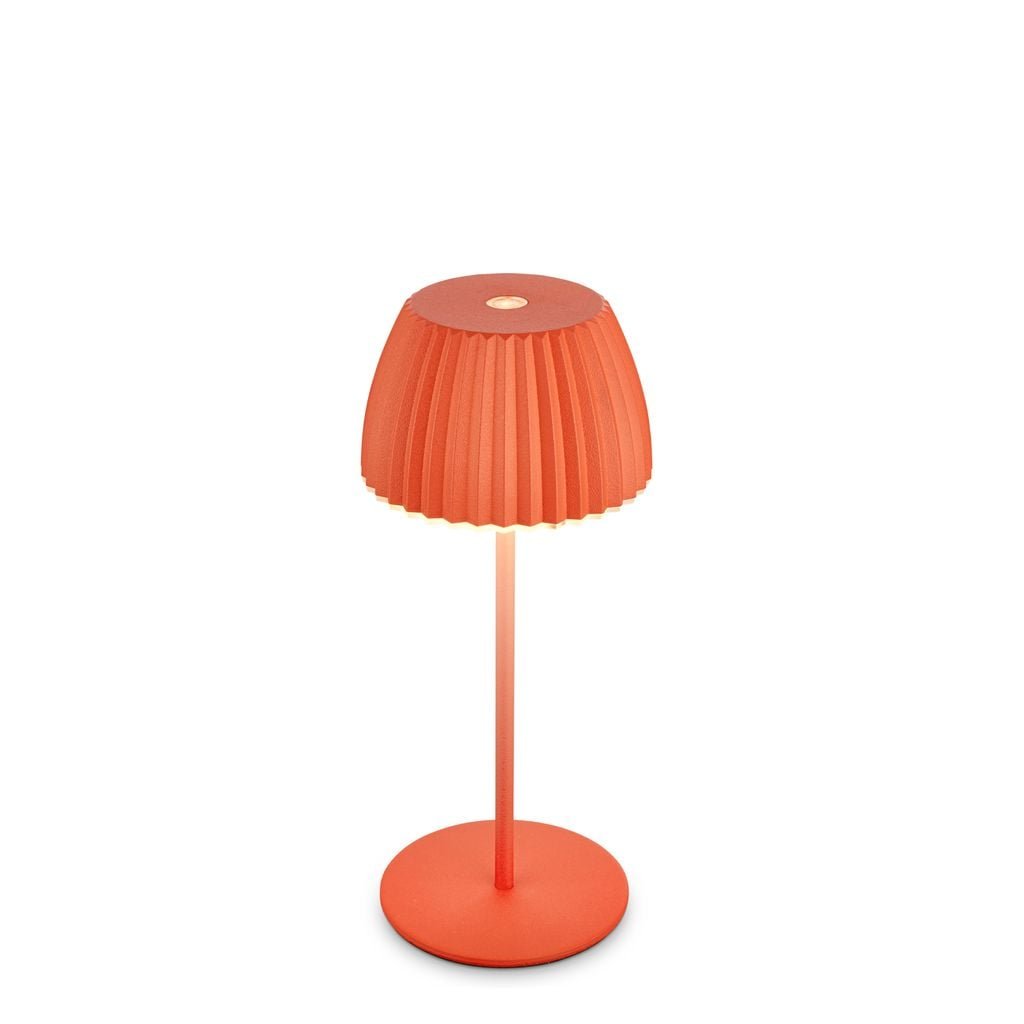 BRILO 7552012 Nabíjecí stolní lampa Riffle Mini - 20 cm, 1,5W, 150lm, bezdrátová, LED, stmívatelné, dotykový vypínač, oranžová - BRILO