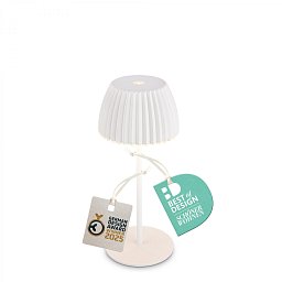 Obrázek pro produkt BRILONER Nabíjecí stolní lampa Riffle Mini - 20 cm, 1,5W, 150lm, bezdrátová, LED, stmívatelné, dotykový vypínač, bílé 7552016