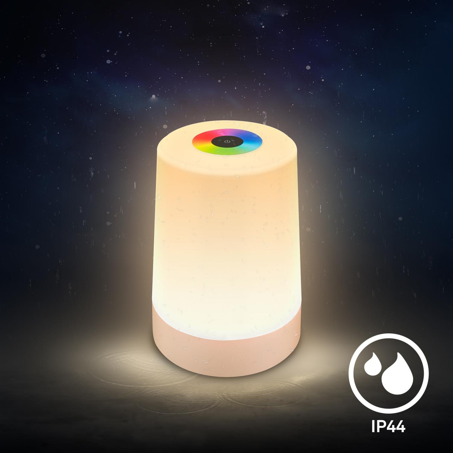 BRILO 7554011 Nubsi stolní lampička - 2,8W, 280lm, nabíjecí, LED, stmívatelné, RGB+W, béžová mat - BRILO (obrázek 5)