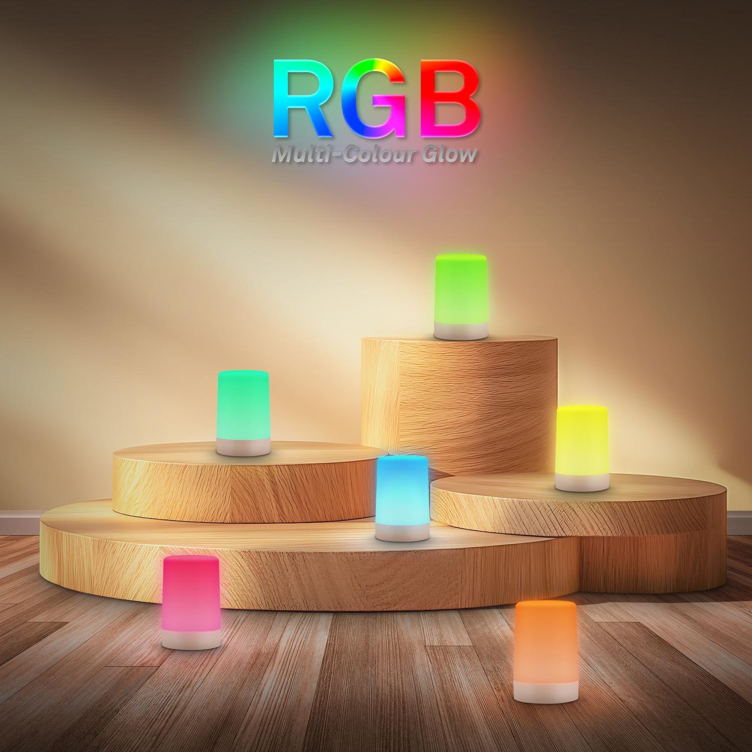 BRILO 7554011 Nubsi stolní lampička - 2,8W, 280lm, nabíjecí, LED, stmívatelné, RGB+W, béžová mat - BRILO (obrázek 8)