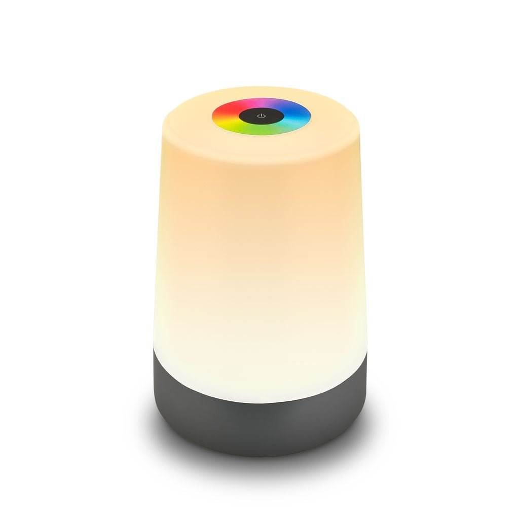BRILO 7554015 Nubsi stolní lampička - 2,8W, 280lm, nabíjecí, LED, stmívatelné, RGB+W, antracit mat - BRILO