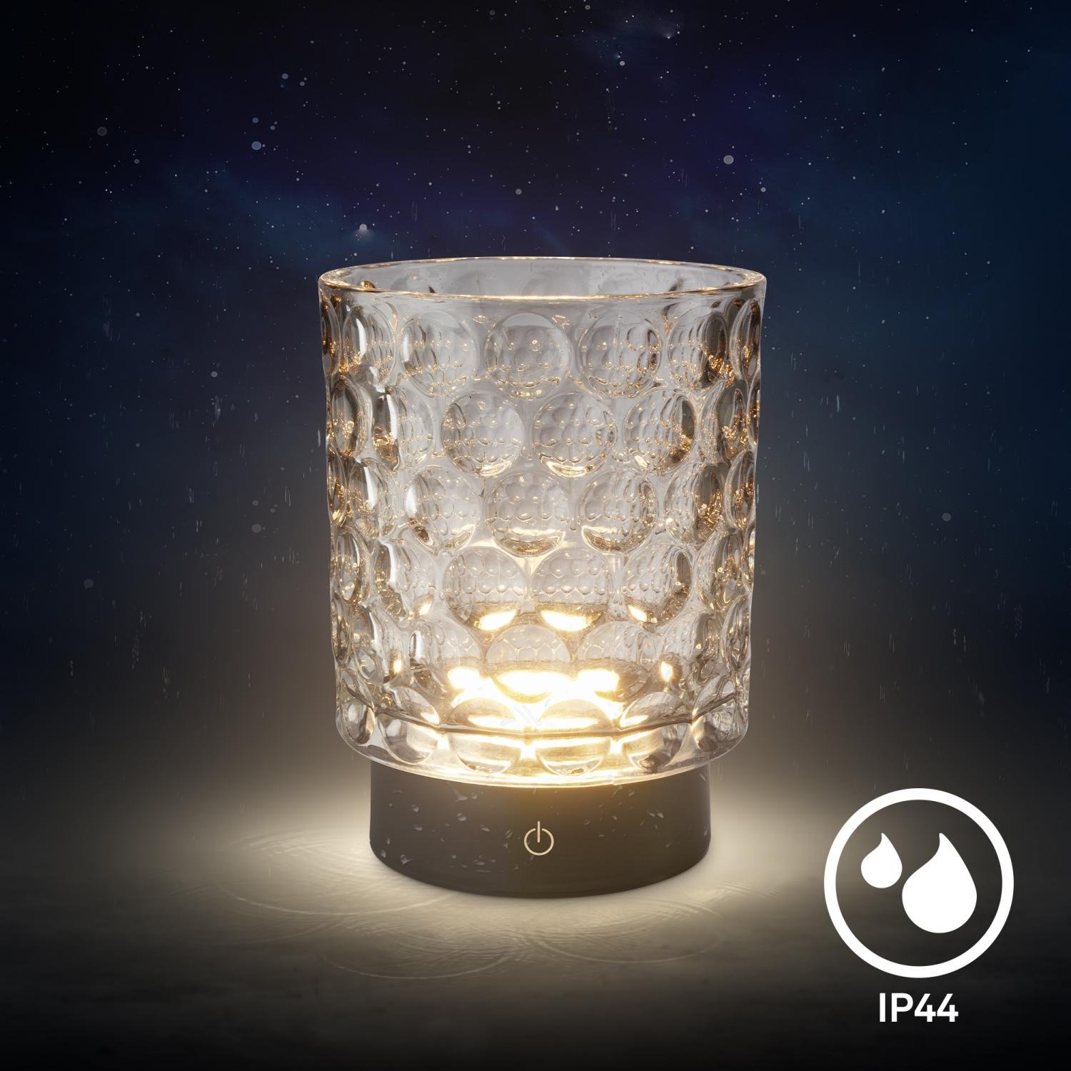 BRILO 7560014 Sunora LED stolní lampička bezdrátová IP44, stmívatelné, dotykový vypínač, šedá - BRILO (obrázek 7)