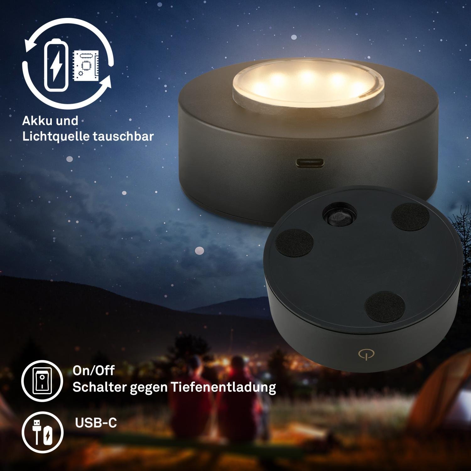 BRILO 7560019 Sunora LED stolní lampička bezdrátová IP44, stmívatelné, dotykový vypínač, zelená - BRILO (obrázek 5)