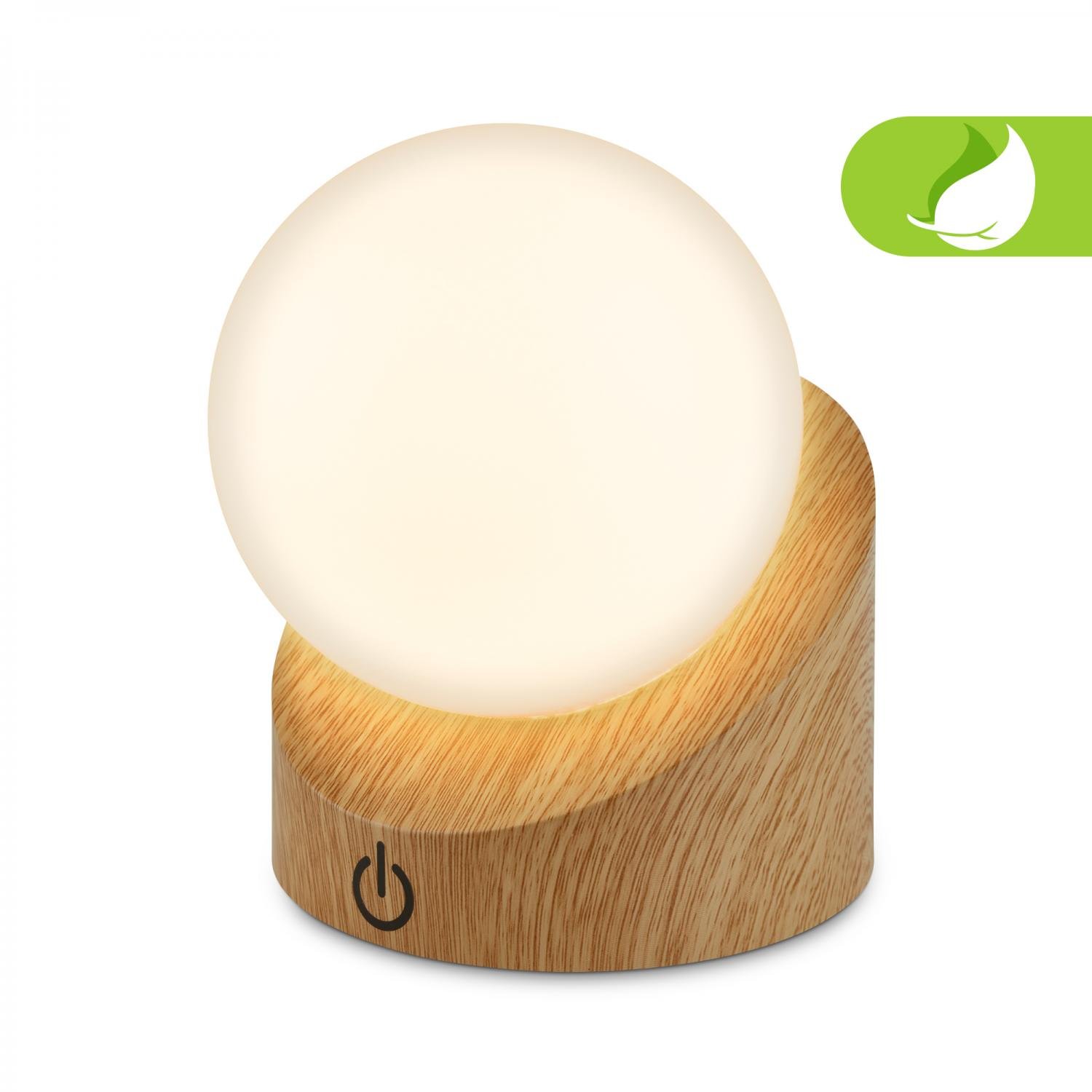 BRILO 7561011 Sora Mini LED stolní lampička bezdrátová IP54, stmívatelné, dotykový vypínač, imitace dřeva - BRILO (obrázek 3)