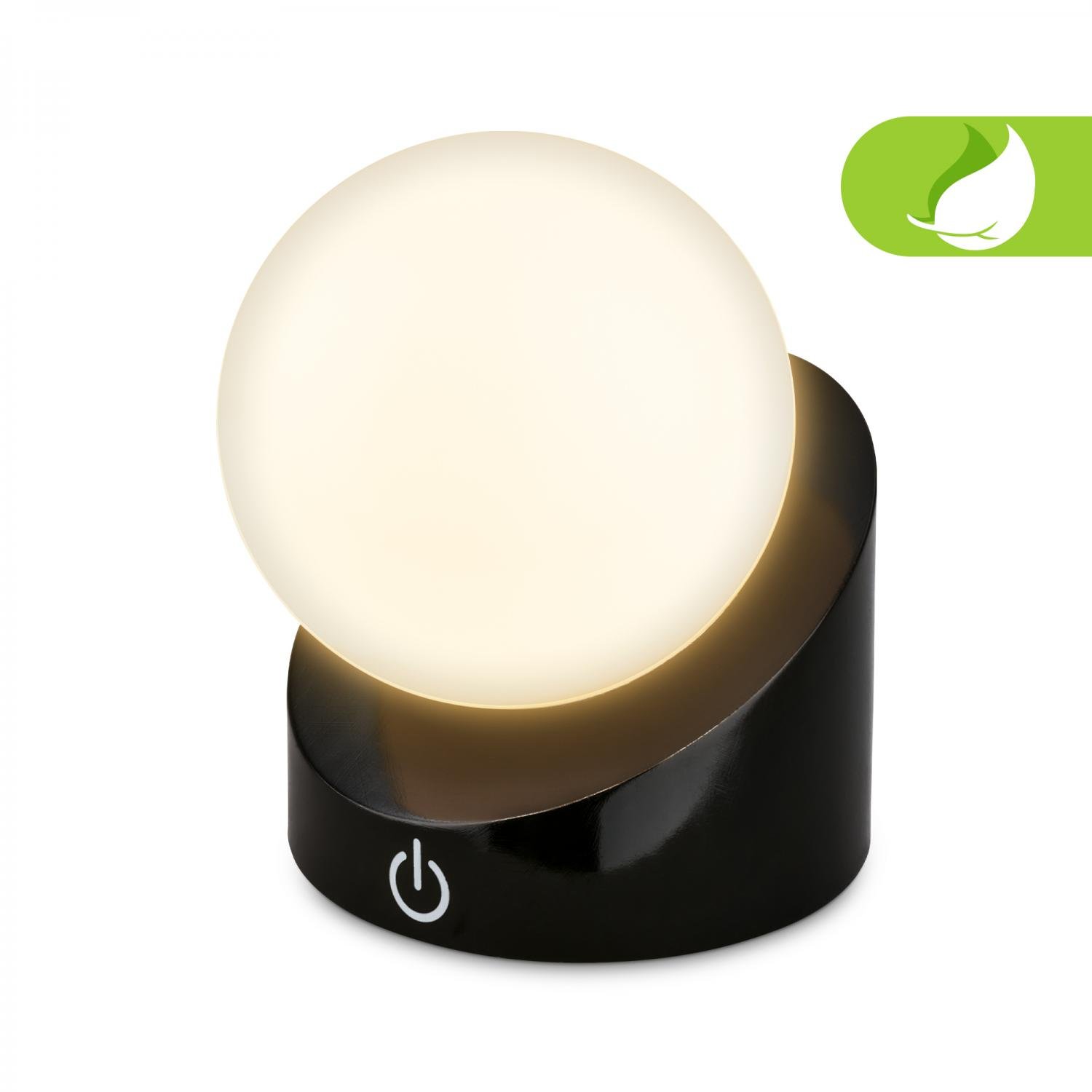 BRILO 7561015 Sora Mini LED stolní lampička bezdrátová IP54, stmívatelné, dotykový vypínač, černá - BRILO