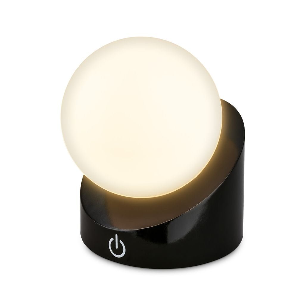 BRILO 7561015 Sora Mini LED stolní lampička bezdrátová IP54, stmívatelné, dotykový vypínač, černá - BRILO