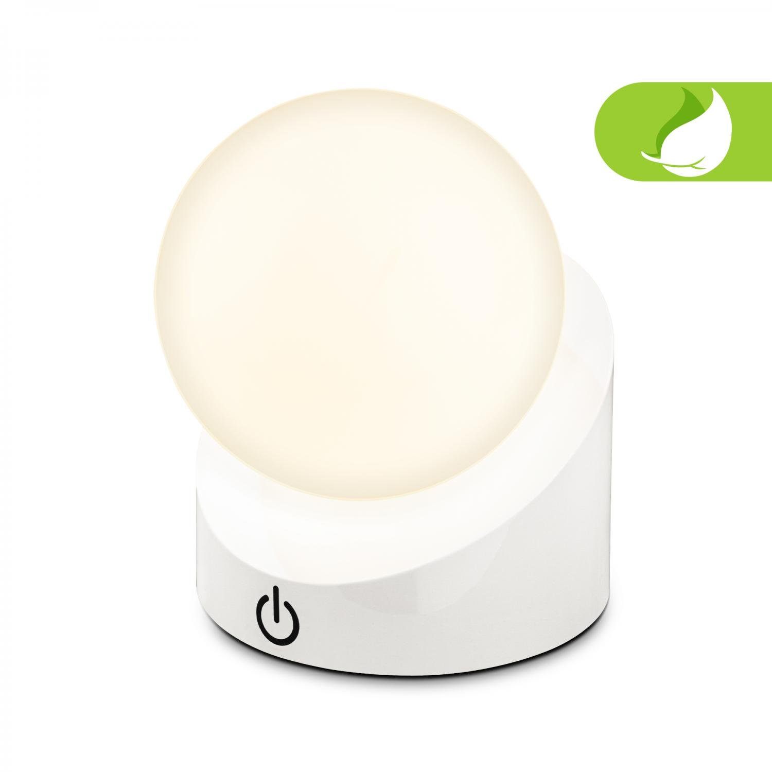 BRILO 7561016 Sora Mini LED stolní lampička bezdrátová IP54, stmívatelné, dotykový vypínač, bílá - BRILO
