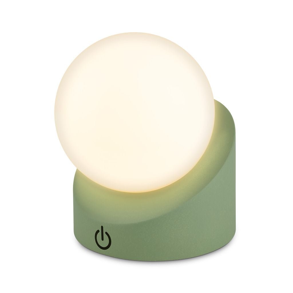 BRILO 7561019 Sora Mini LED stolní lampička bezdrátová IP54, stmívatelné, dotykový vypínač, zelená - BRILO