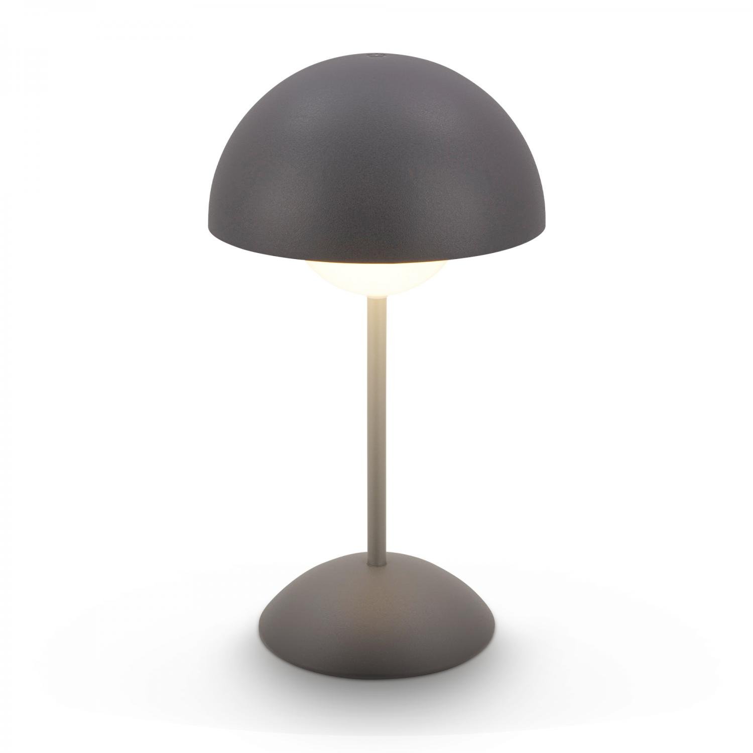 BRILO 7578015 Kugle stolní lampička - 3W, 250lm, bezdrátová, LED, stmívatelné, dotykový vypínač, teplá bílá, antracit - BRILO