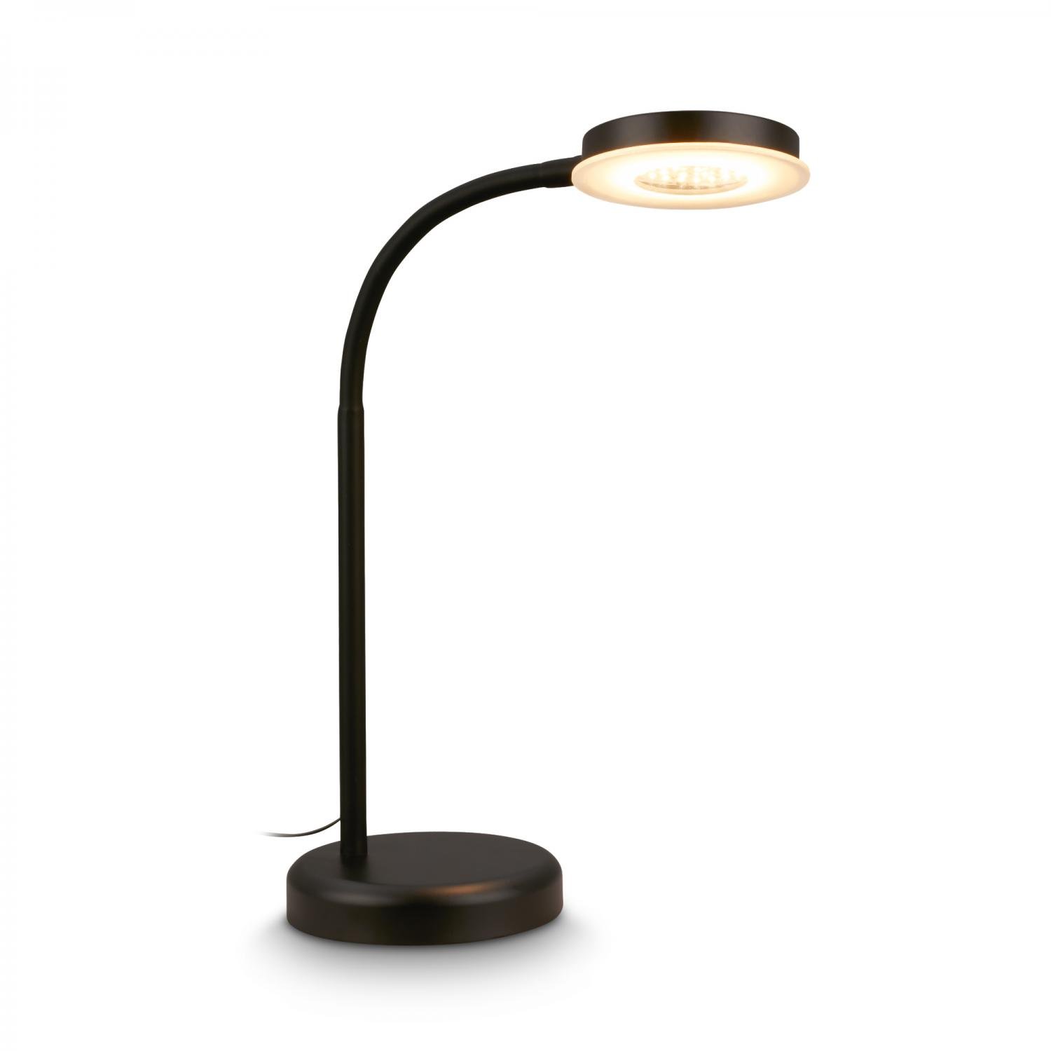 BRILO 7585015 Megg lampička na psací stůl – 12W, 800lm, LED, stmívatelné, dotykový vypínač, teplá bílá, černá - BRILO