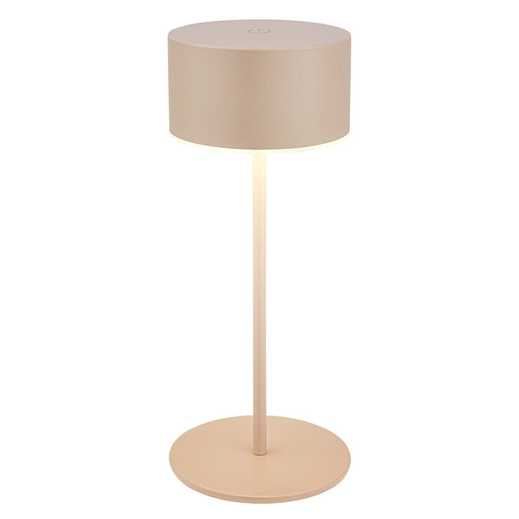 BRILO 7629011 Kira stolní lampička - 3W, 200lm, bezdrátová, LED, dotykový vypínač, stmívatelné, béžová - BRILO