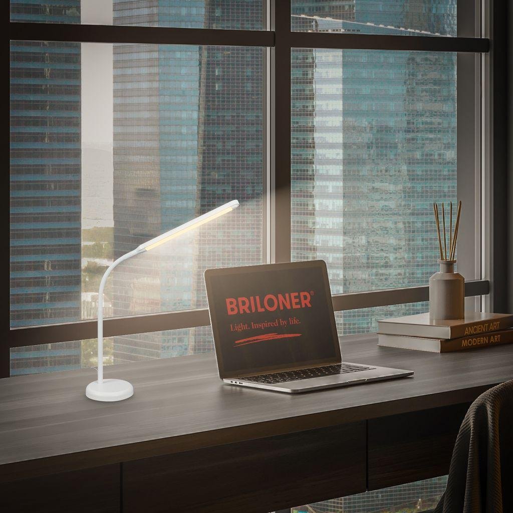 BRILO 7660016 Mura stolní lampička - 6W, 600lm, LED, stmívatelné, dotykový vypínač, nastavitelné, bílá - BRILO (obrázek 7)