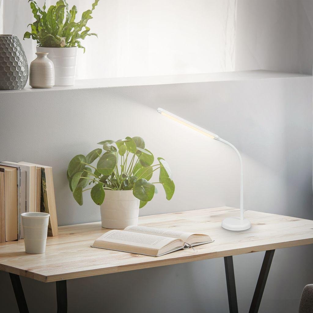 BRILO 7660016 Mura stolní lampička - 6W, 600lm, LED, stmívatelné, dotykový vypínač, nastavitelné, bílá - BRILO (obrázek 8)