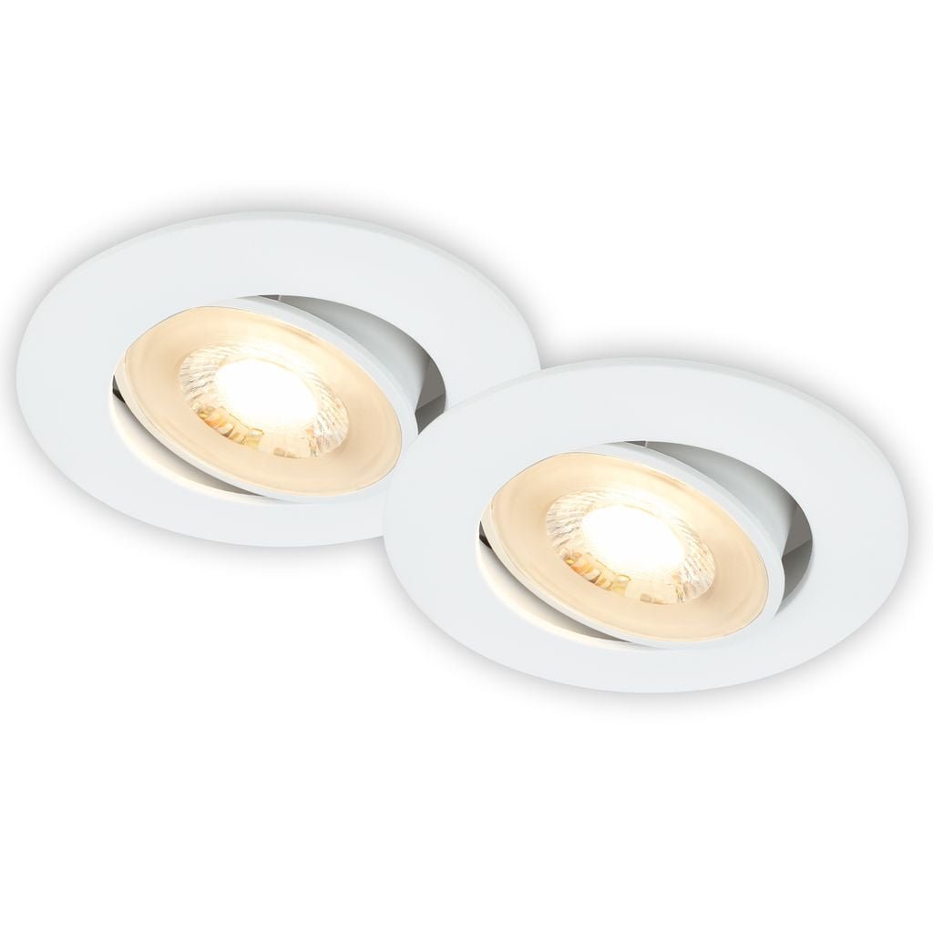 BRILO 7662026 Besi vestavný bodové svítidlo 68mm 2ks sada - 230V, 4,8W, 420lm, LED, teplá bílá, bílé - BRILO