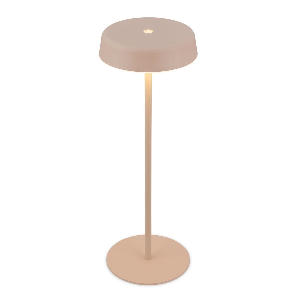 BRILO 7668011 Pala stolní lampička - 2W, 200lm, bezdrátová, LED, dotykový vypínač, stmívatelné, béžová - BRILO