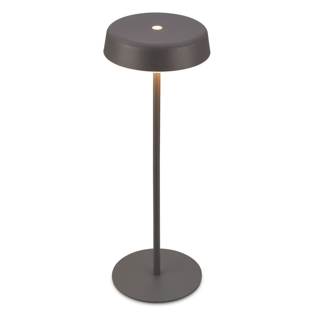 BRILO 7668015 Pala stolní lampička - 2W, 200lm, bezdrátová, LED, dotykový vypínač, stmívatelné, antracit - BRILO