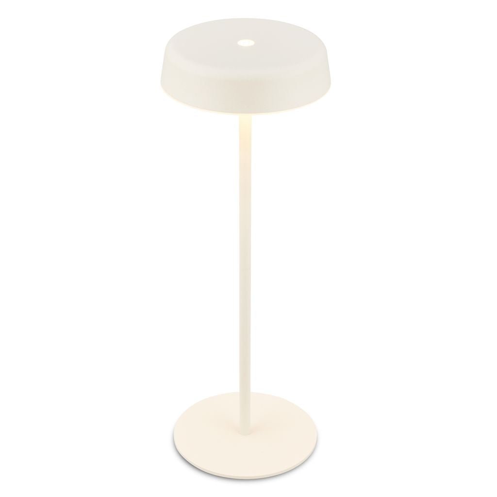 BRILO 7668016 Pala stolní lampička - 2W, 200lm, bezdrátová, LED, dotykový vypínač, stmívatelné, bílá - BRILO