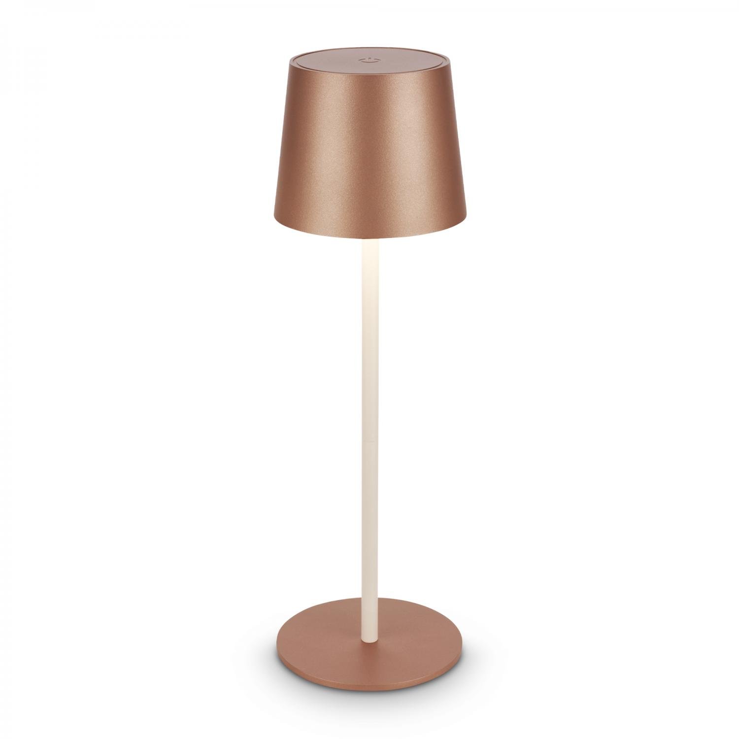 BRILO 7708014 Bota stolní lampa - 2,6W, 120lm, nabíjecí, LED, stmívatelné, dotykový vypínač, teplá bílá, kávová - BRILO