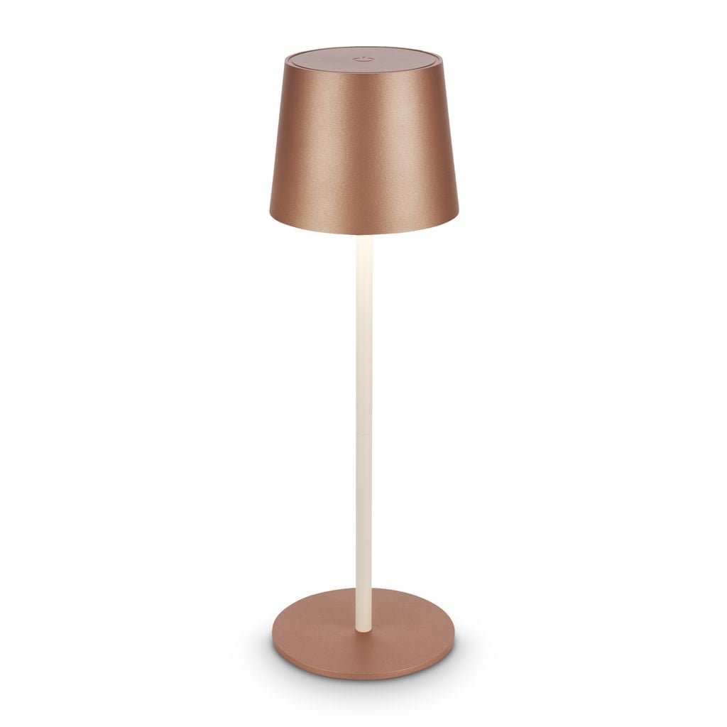 BRILO 7708014 Bota stolní lampa - 2,6W, 120lm, nabíjecí, LED, stmívatelné, dotykový vypínač, teplá bílá, kávová - BRILO