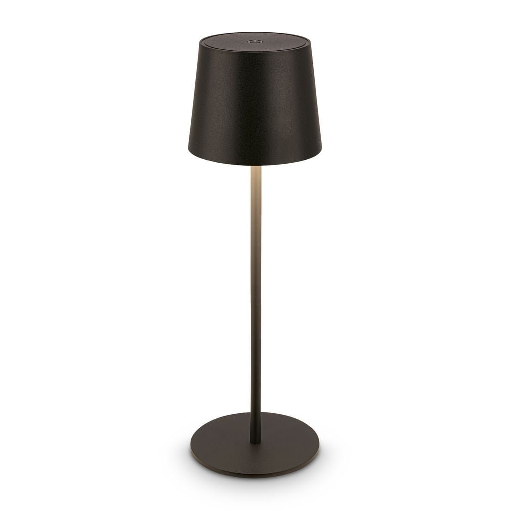 BRILO 7708015 Bota stolní lampa - 1,8W, 120lm, nabíjecí, LED, stmívatelné, dotykový vypínač, teplá bílá, černá - BRILO