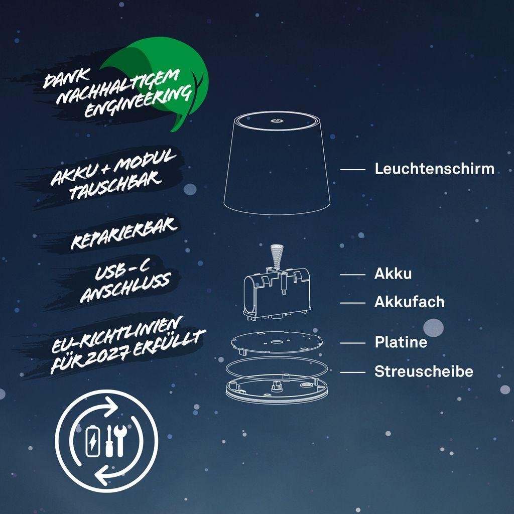 BRILO 7709011 Bota lampička na láhev - 1,8W, 120lm, nabíjecí, LED, stmívatelné, teplá bílá, béžová - BRILO (obrázek 6)