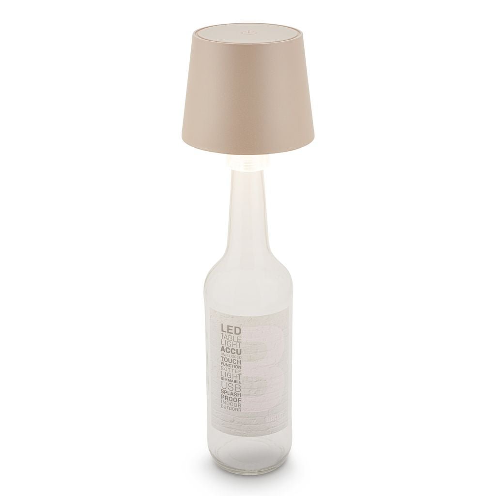 BRILO 7709011 Bota lampička na láhev - 1,8W, 120lm, nabíjecí, LED, stmívatelné, teplá bílá, béžová - BRILO