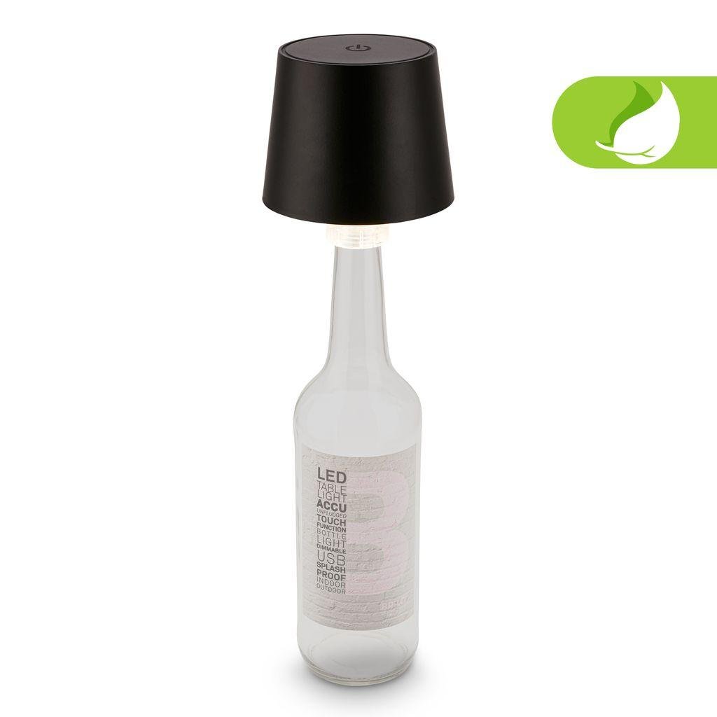 BRILO 7709015 Bota lampička na láhev - 1,8W, 120lm, nabíjecí, LED, stmívatelné, dotykový vypínač, teplá bílá, černá - BRILO