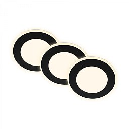 Obrázek pro produkt Gima 3ks sada LED vestavné bodové svítidlo, 3 krokové ovládání, černá - BRILO