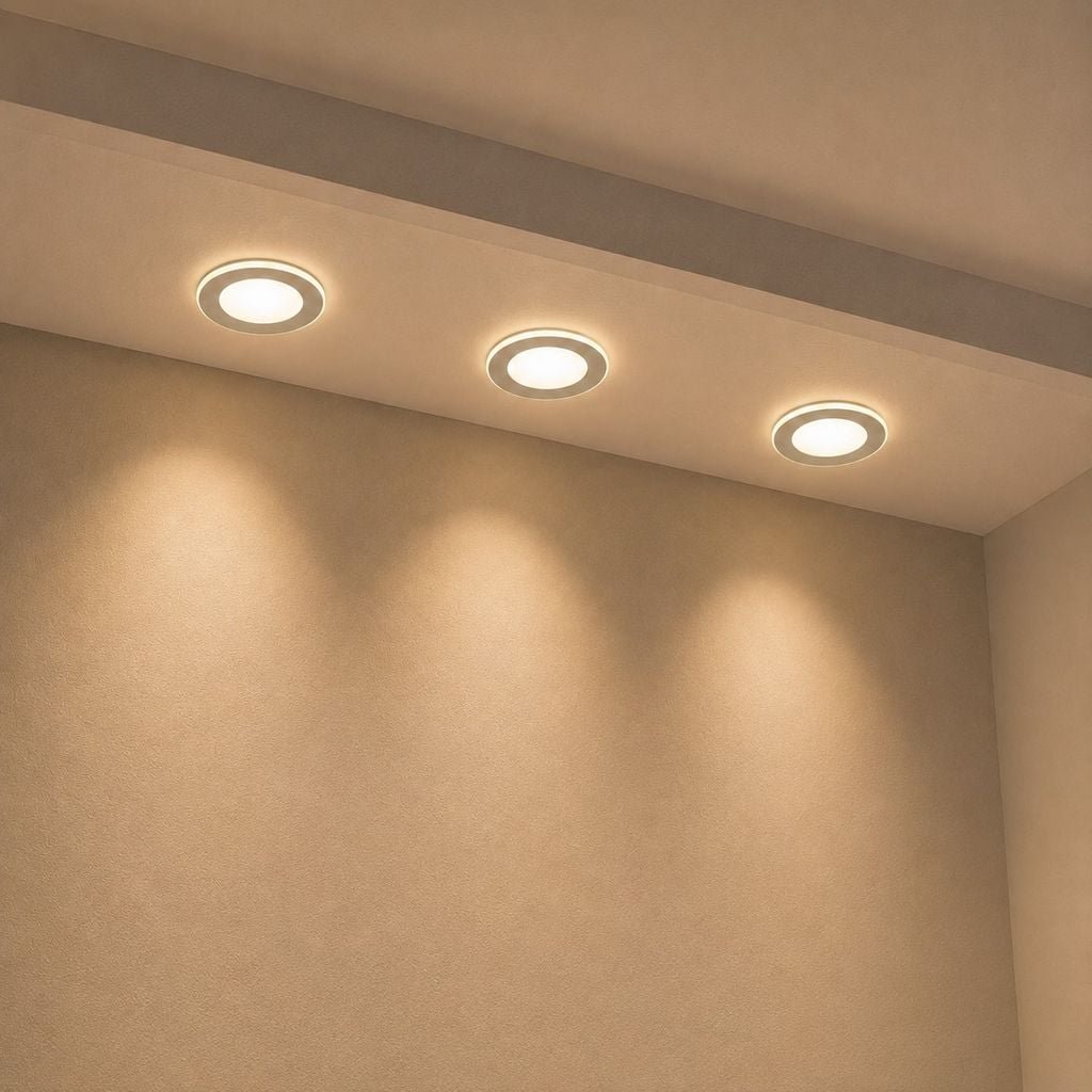 BRILO 7988036 Gima 3ks sada LED vestavné bodové svítidlo, 3 krokové ovládání, bílé - BRILO