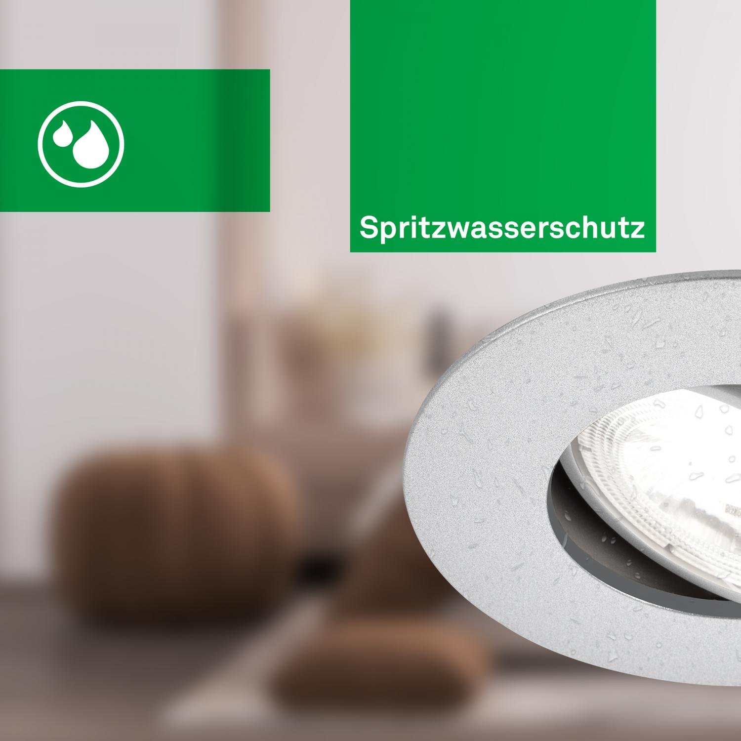 BRILO 7989034 3ks sada LED vestavné bodové svítidlo EEK A  2W, 230V, nastavitelné, ultraploché, 90mm, matný chrom - BRILO (obrázek 3)