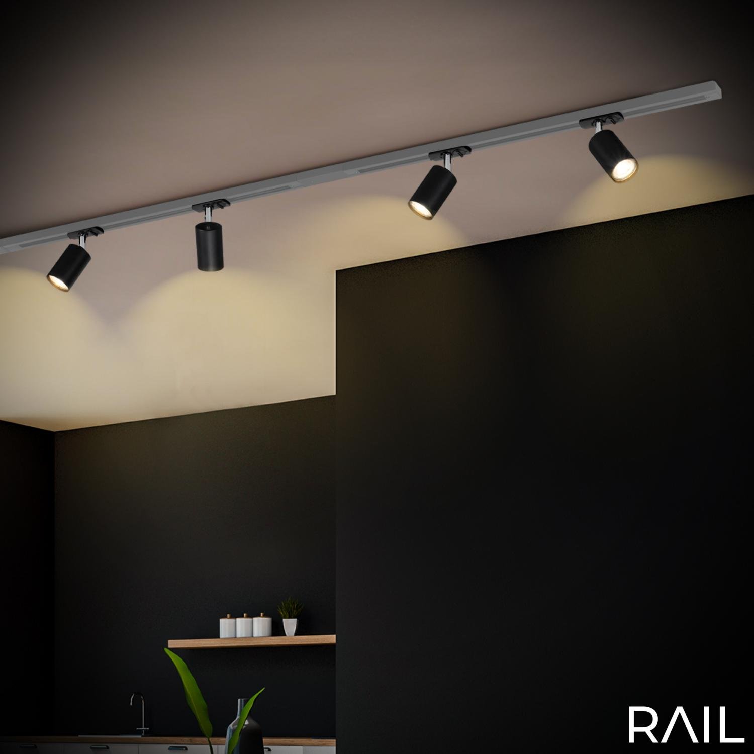 BRILO 8005015 LED spot GU10 lištový systém 230V – vysokonapěťový, 13,8cm, otočný/nastavitelný, černý - BRILO (obrázek 8)