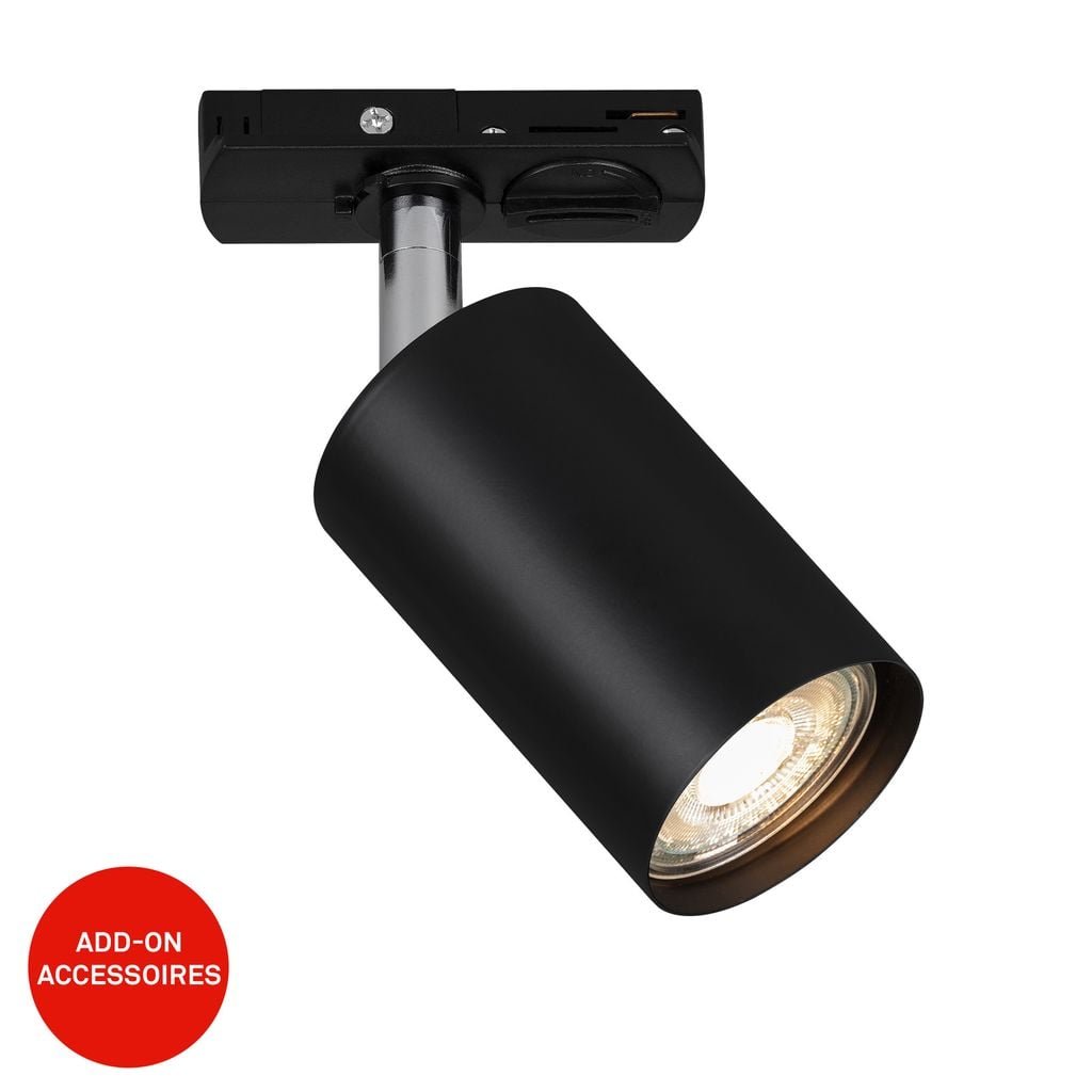 BRILO 8005015 LED spot GU10 lištový systém 230V – vysokonapěťový, 13,8cm, otočný/nastavitelný, černý - BRILO