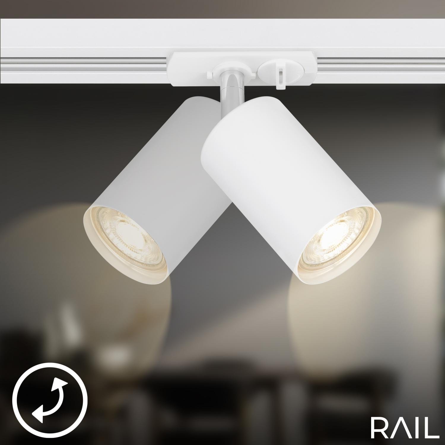 BRILO 8005016 LED spot GU10 lištový systém 230V – vysokonapěťový, 13,8cm, otočný/nastavitelný, bílý - BRILO (obrázek 3)