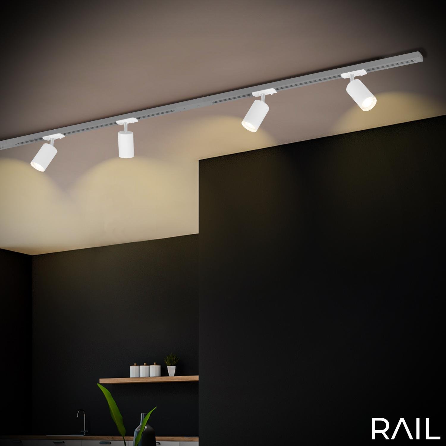 BRILO 8005016 LED spot GU10 lištový systém 230V – vysokonapěťový, 13,8cm, otočný/nastavitelný, bílý - BRILO (obrázek 8)