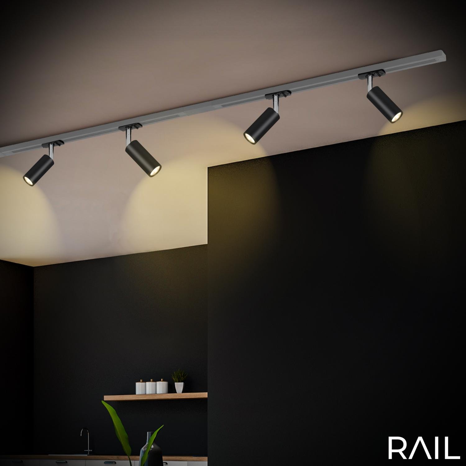 BRILO 8007015 LED spot 5,5W lištový systém 230V vysokonapěťový, stmívatelné, teplá bílá, 4x10 cm, černý - BRILO (obrázek 10)