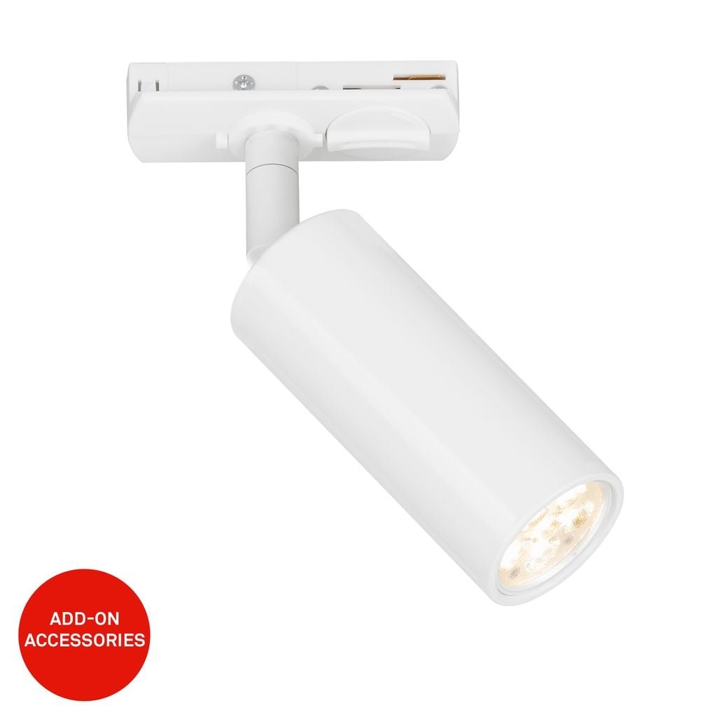 BRILO 8007016 LED spot 5,5W lištový systém 230V vysokonapěťový, stmívatelné, teplá bílá, 4x10 cm, bílý - BRILO