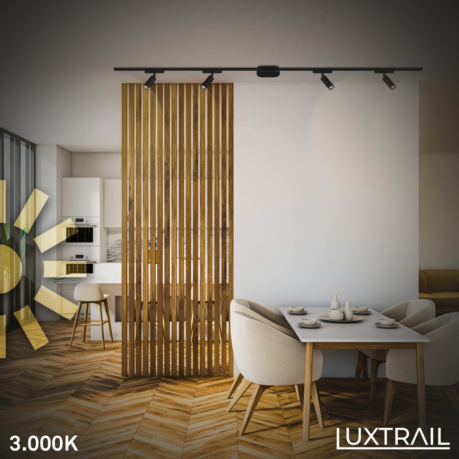 BRILO 8031015 LUXTRAIL lištový systém 48V, LED spot, 5W, 450lm, nastavitelné, černá - BRILO (obrázek 3)