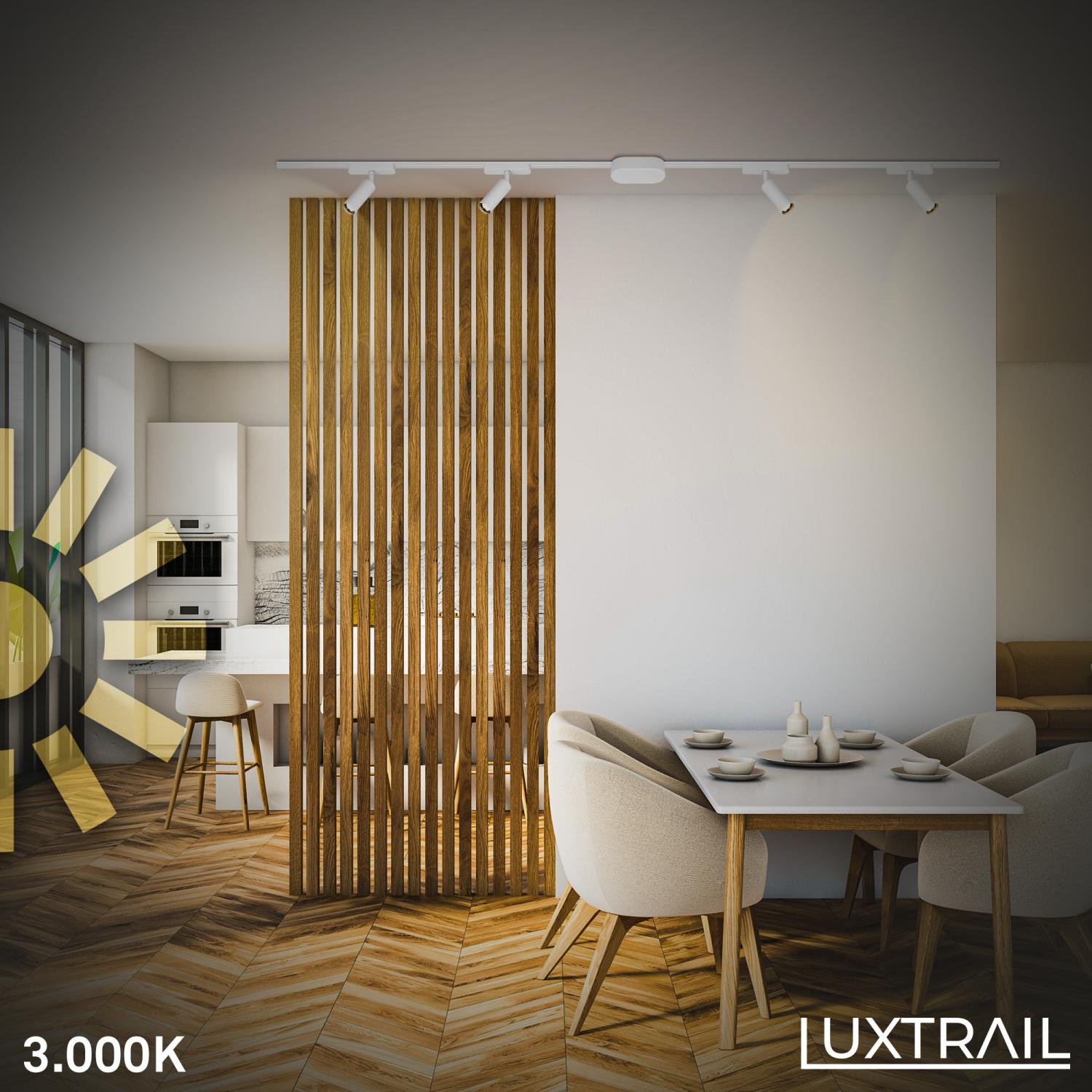 BRILO 8031016 LUXTRAIL lištový systém 48V, LED spot, 5W, 450lm, nastavitelné, bílé - BRILO (obrázek 3)