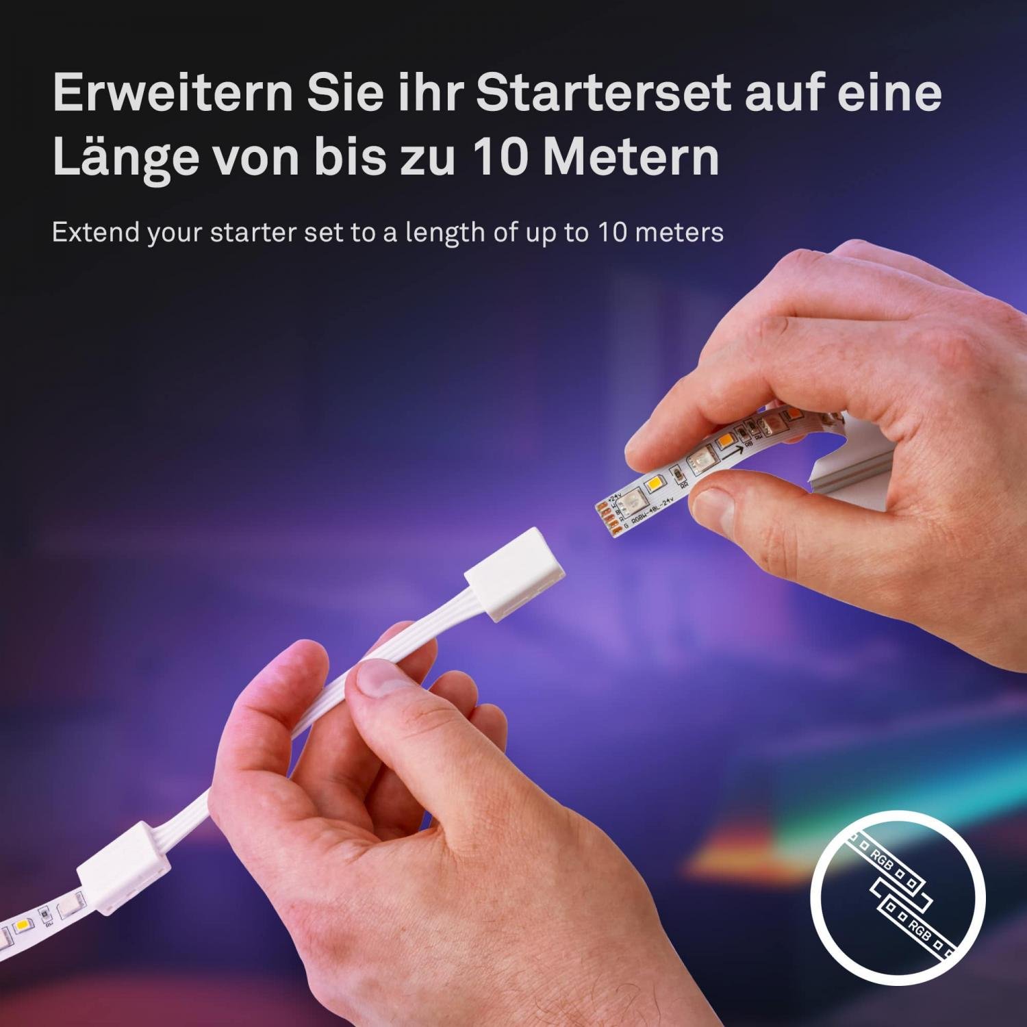 BRI 2153192 Pimp Your Stripe startovací sada LED pásek 2m, RGB+W, dálkový ovladač - BRILONER (obrázek 5)