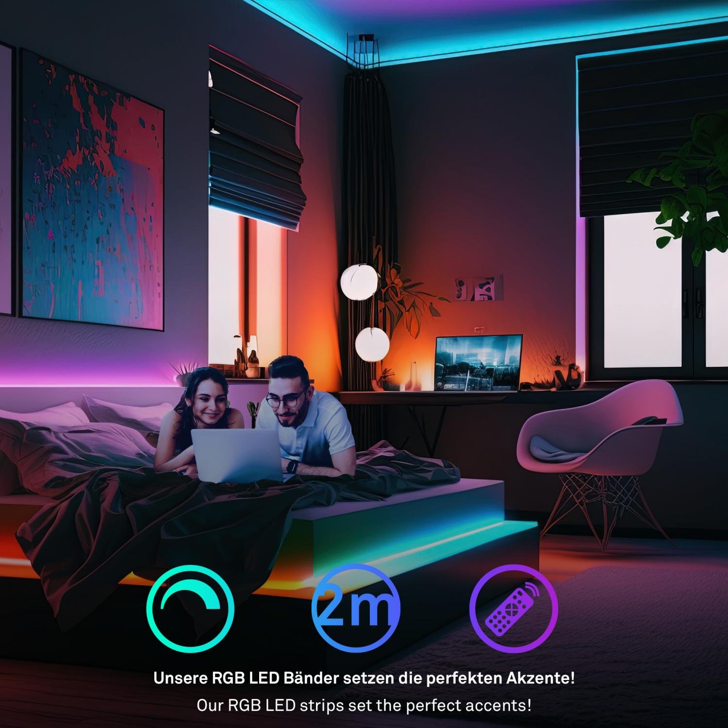 BRI 2153192 Pimp Your Stripe startovací sada LED pásek 2m, RGB+W, dálkový ovladač - BRILONER (obrázek 10)