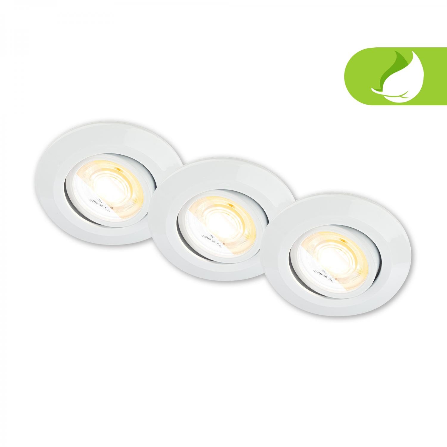 Levně BRI 7587036 Klira 3ks sada LED vestavné bodové svítidlo 230V, stmívatelné, nastavitelné, bílé - BRILONER