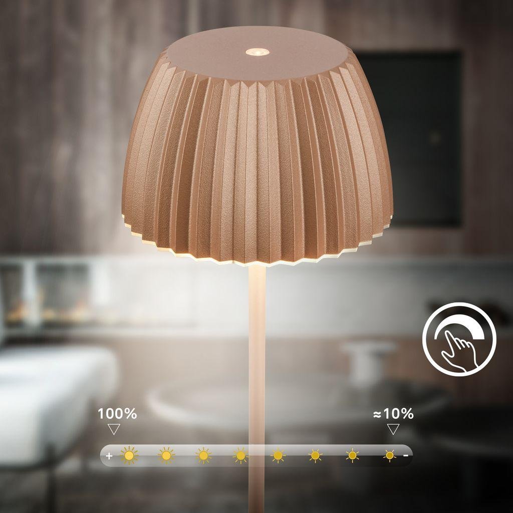 BRI 7625017 Loca stolní lampa - 8W, 800lm, LED, dotykový vypínač, stmívatelná, teplá bílá, kávová - BRILONER (obrázek 6)