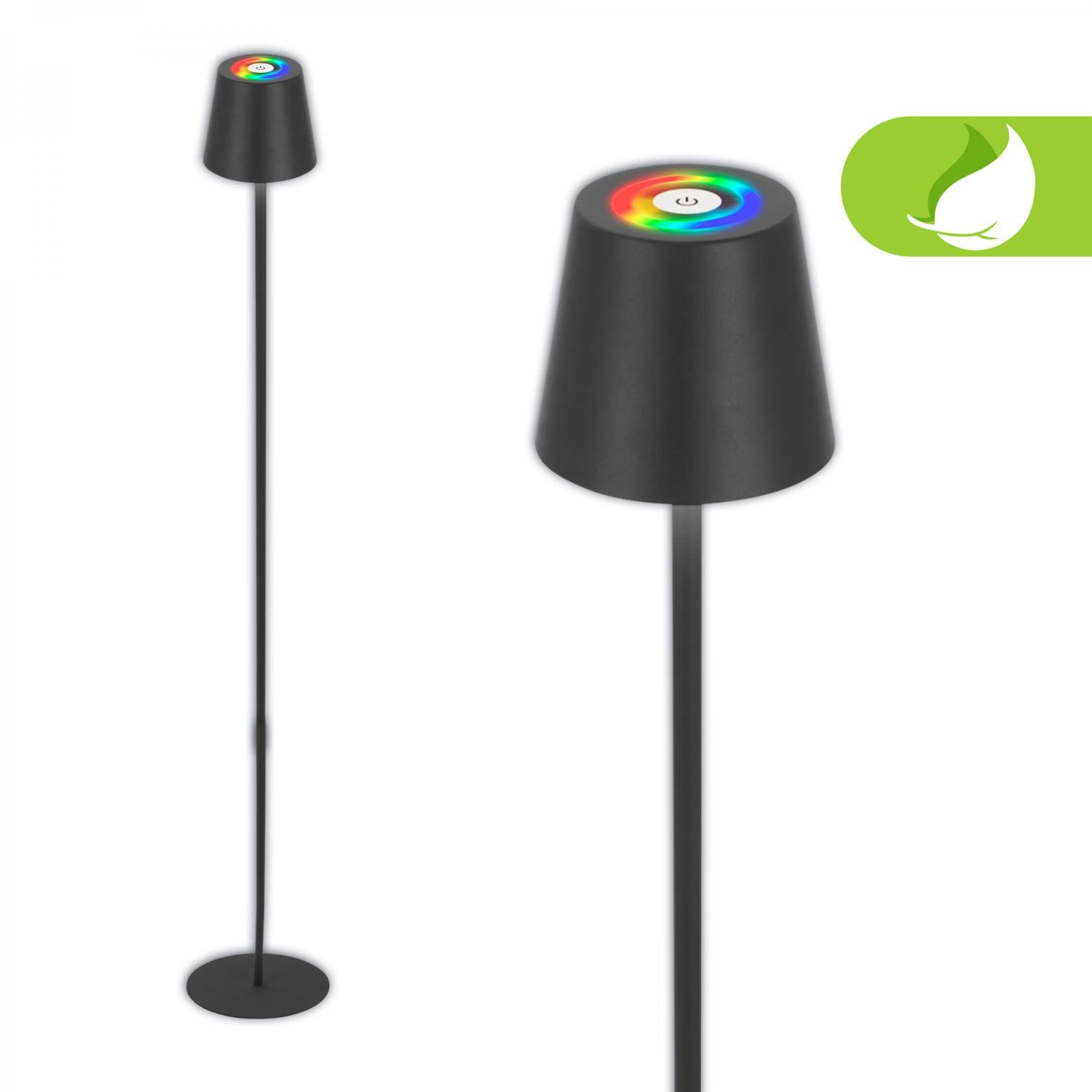 BRILO 1507015 Coloris RGBW LED stojanová bezdrátová lampa, stmívatelná, dotykový vypínač, antracit - BRILO