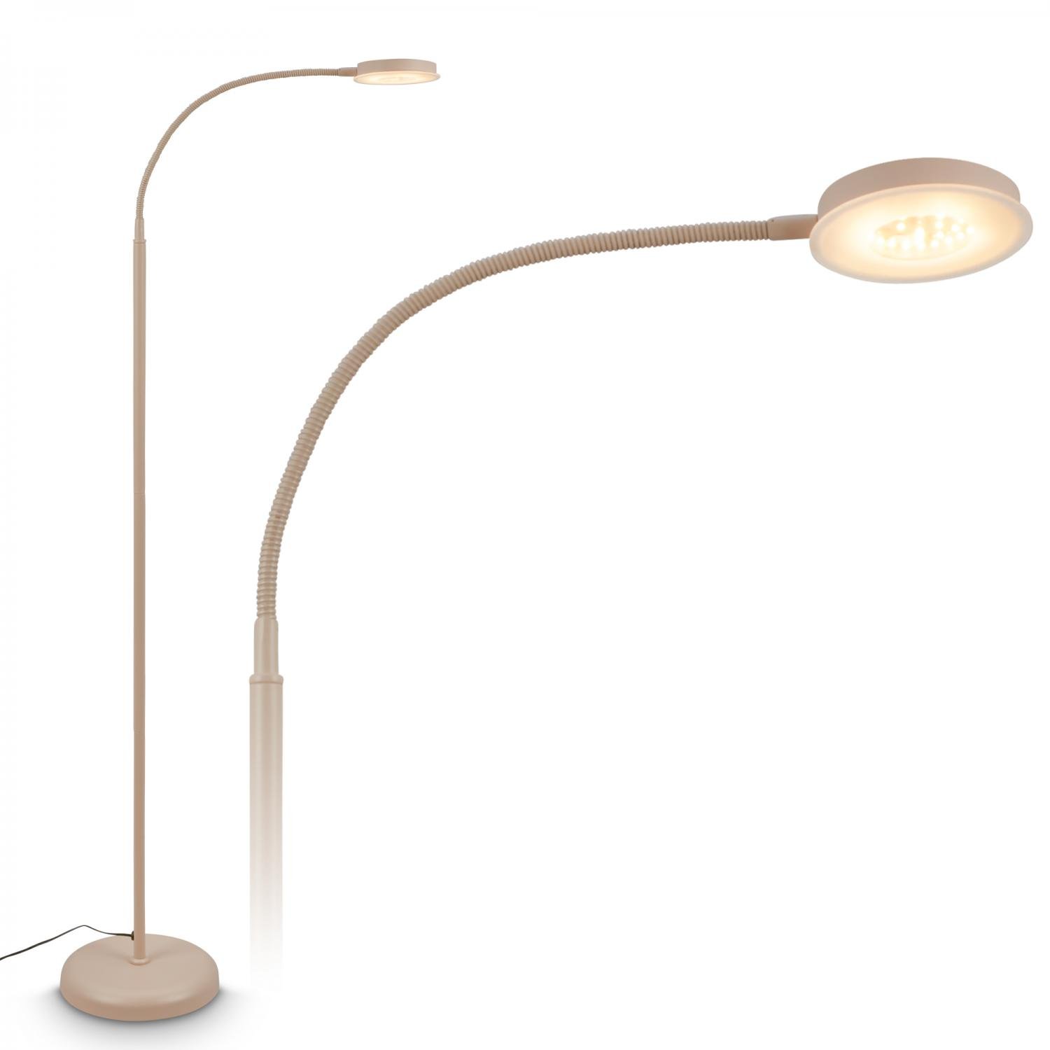 BRILO 1585011 Megg stojanová lampa - 12W, 800lm, LED, stmívatelná, nastavitelná, dotykový vypínač, béžová - BRILO
